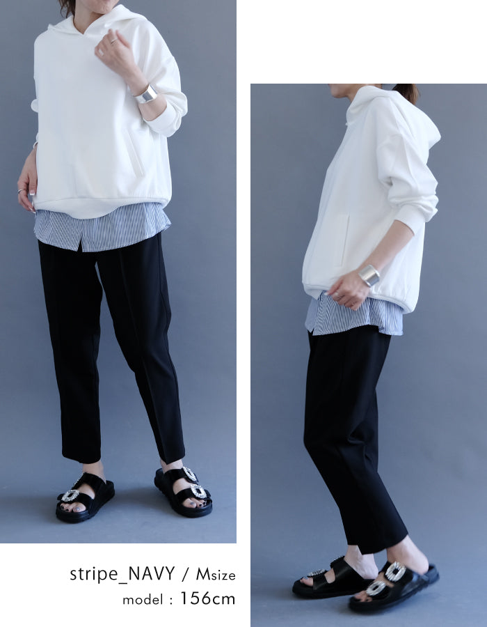 アクアガレージ aquagarage シャツ生地のレイヤード付け裾