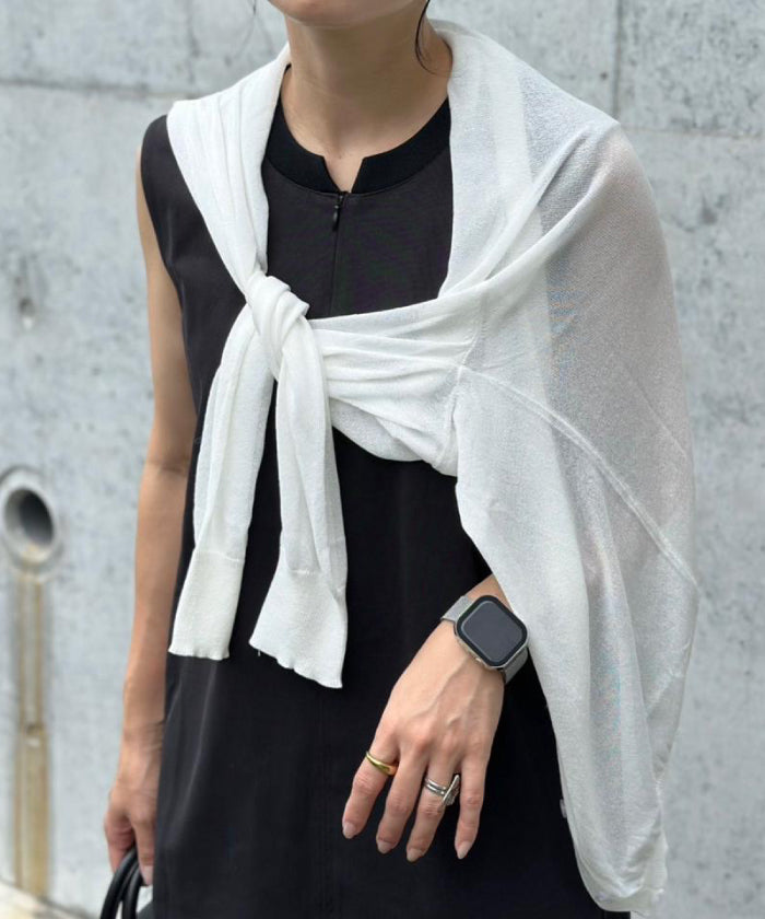 アクアガレージ aquagarage シアーカーディガン ニットカーディガン (レッド) レッド