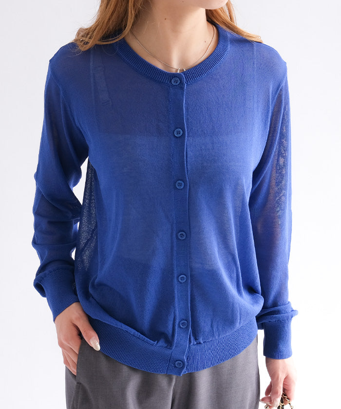 アクアガレージ aquagarage シアーカーディガン ニットカーディガン (レッド) レッド