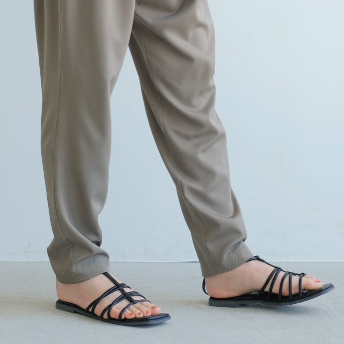 アクアガレージ aquagarage テーパードパンツ イージーパンツ ウエストゴム (ブラック) ブラック