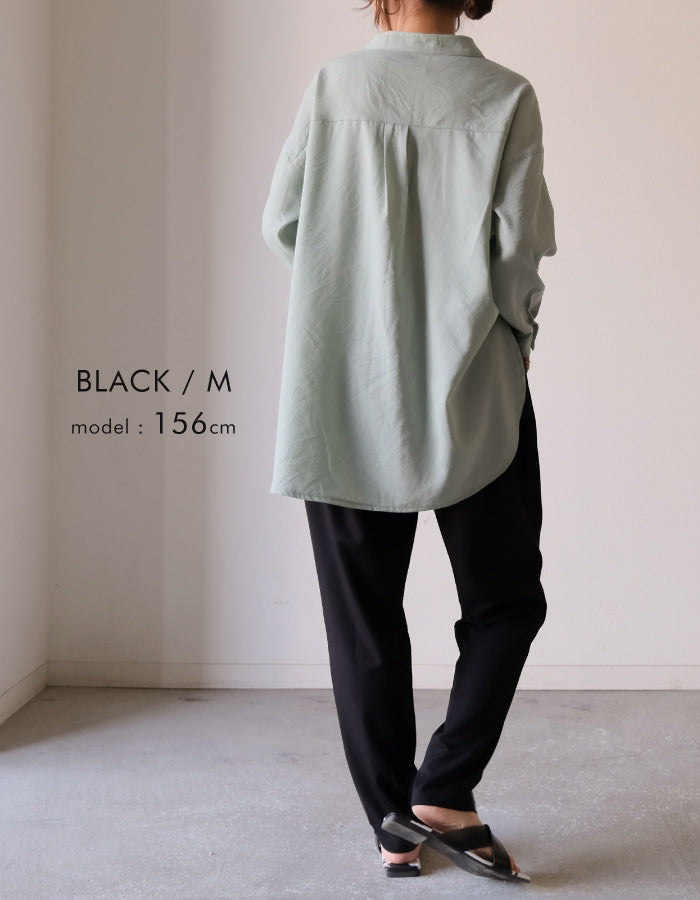 アクアガレージ aquagarage テーパードパンツ イージーパンツ ウエストゴム (ブラック) ブラック