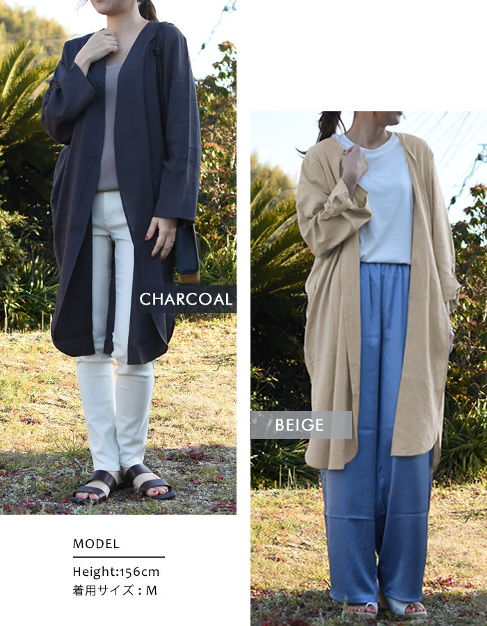 アクアガレージ aquagarage リネン風ロングカーディガン リネン カーディガン