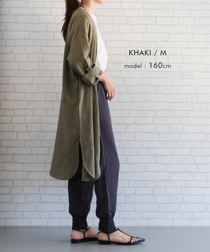 アクアガレージ aquagarage リネン風ロングカーディガン リネン カーディガン