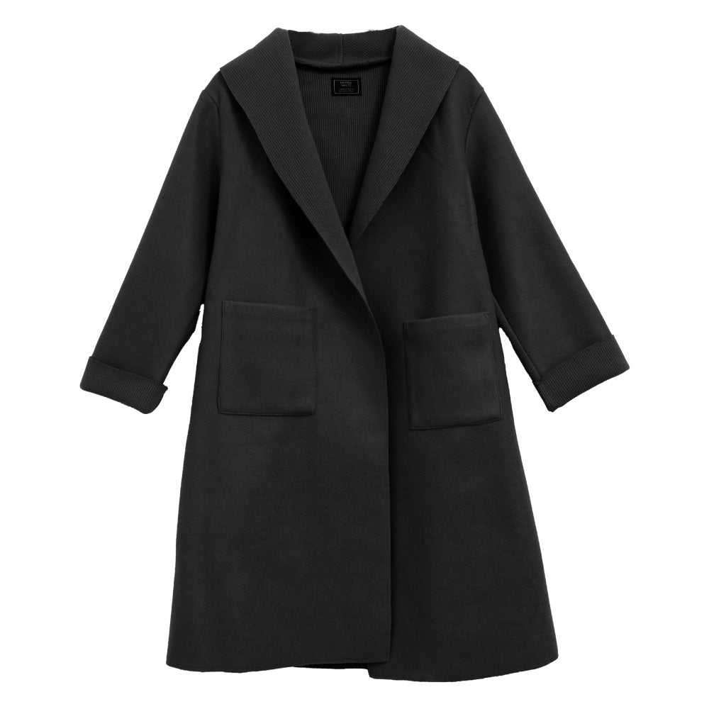 アクアガレージ aquagarage ロングニットコート ニット カーディガン レディース 秋 冬 長袖 大きいサイズ ロングカーディガン ロング丈 ロングガウン トッパーカーディガン 長め コーディガン シンプル 長そで アウター,クロ