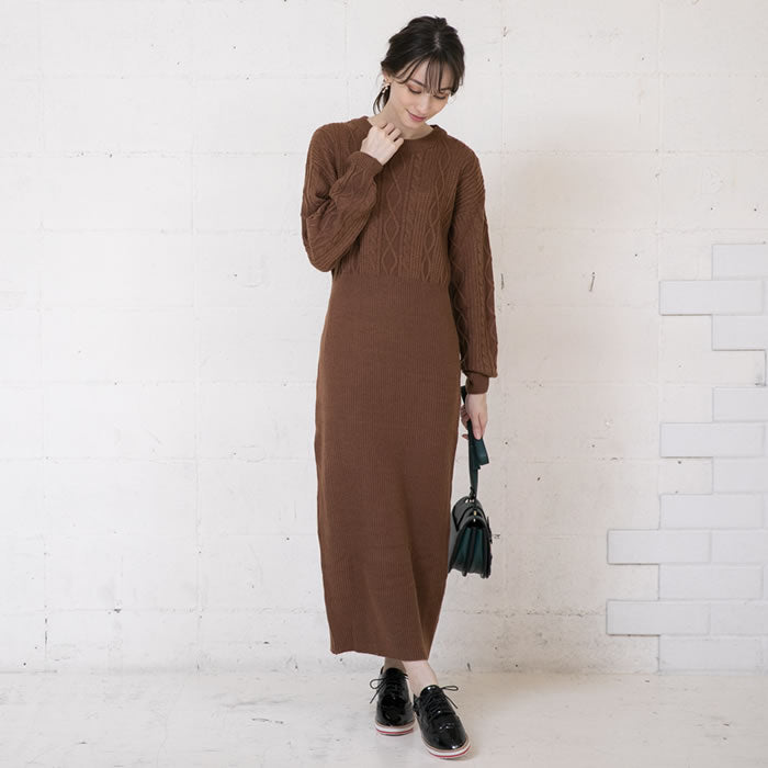Aqua Garage aquagarage ○Knit dress for women, autumn/winter