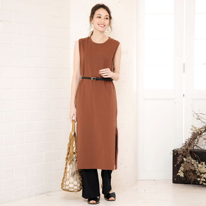 Aqua Garage aquagarage ○Deep cut slit maxi dress Spring Summer