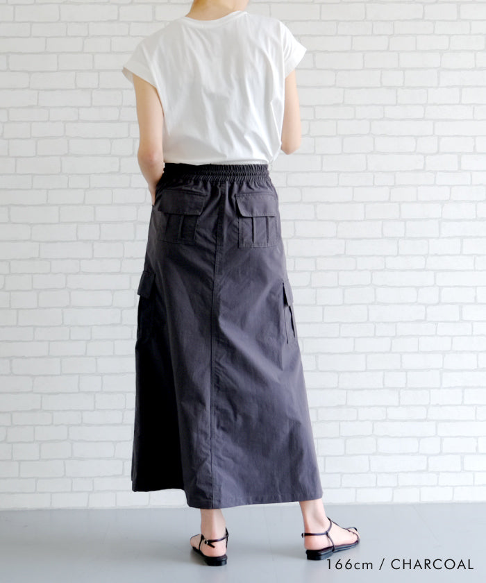 アクアガレージ aquagarage 前ZIPロングカーゴスカート 春 夏 秋 冬