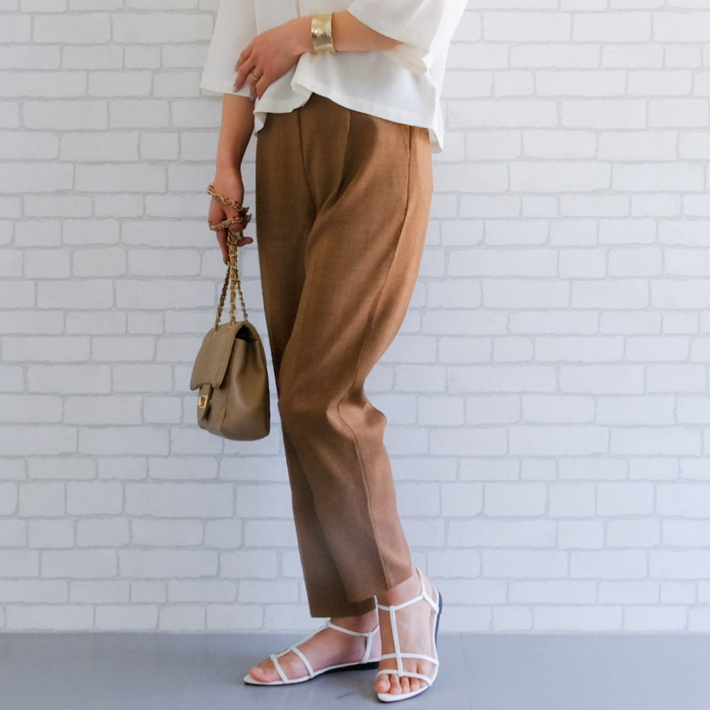 Aqua Garage aquagarage Linen-like Tapered Pants Spring Summer Autumn