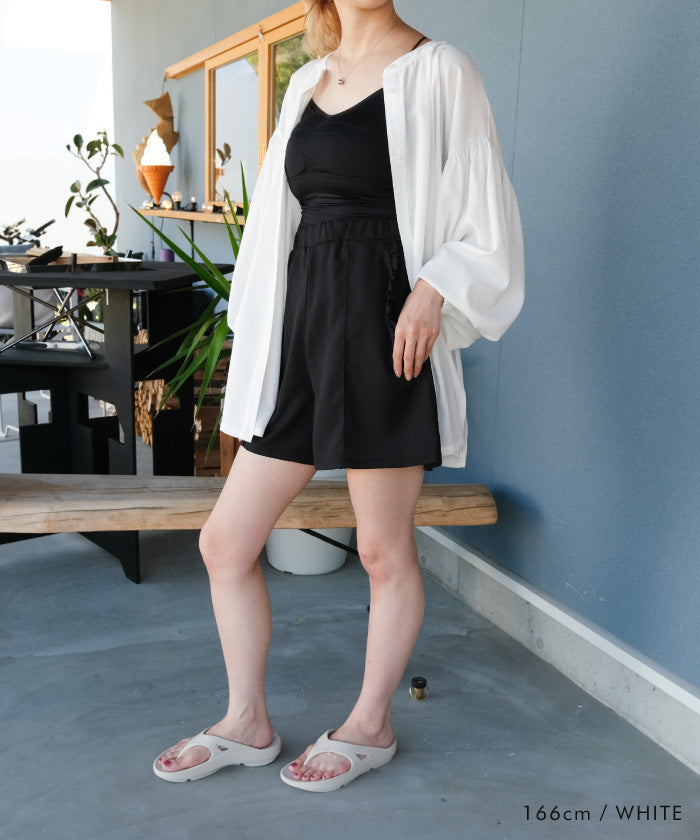 アクアガレージ aquagarage 水陸両用リネンライクバンドカラーラッシュガード (カーキ) カーキ