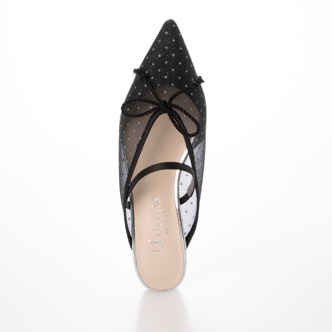 アルテミス バイ ダイアナ artemis by DIANA ドットチュール ワンストラップフラットミュール (黒メッシュ) 黒メッシュ