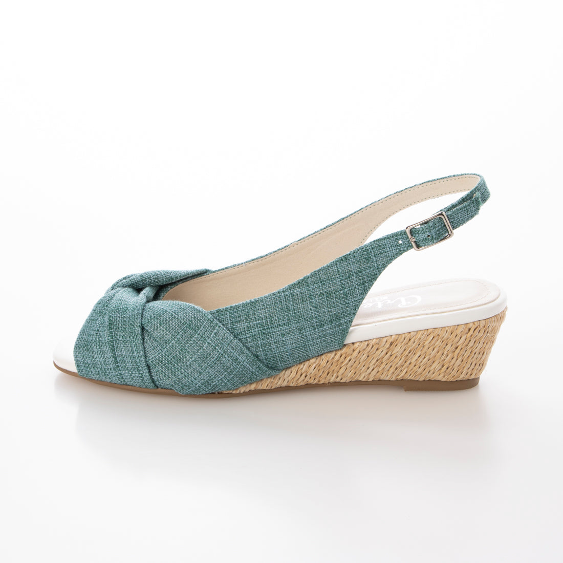 アルテミス バイ ダイアナ artemis by DIANA ウェッジソール バックストラップサンダル (ブルー生地) ブルー生地