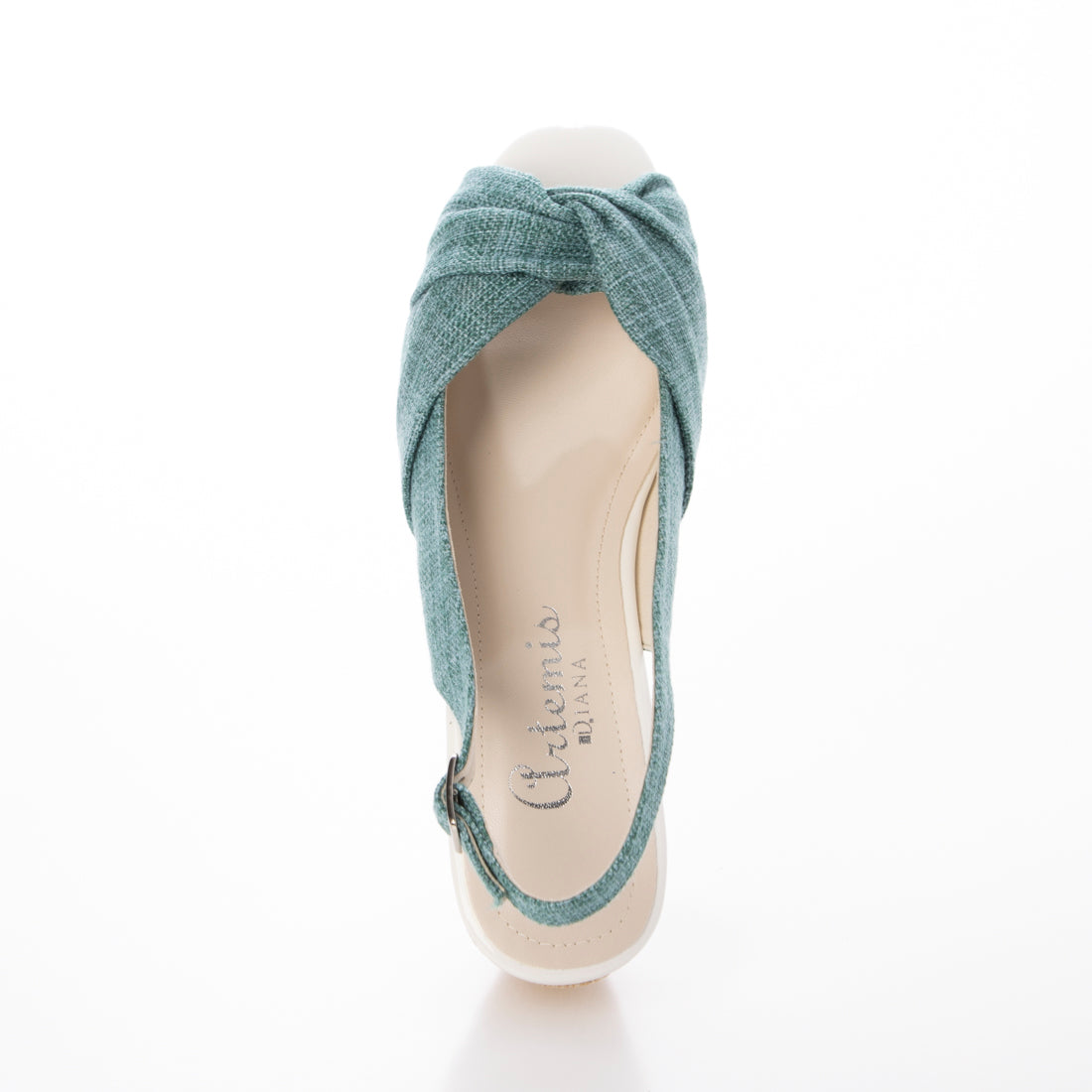 アルテミス バイ ダイアナ artemis by DIANA ウェッジソール バックストラップサンダル (ブルー生地) ブルー生地