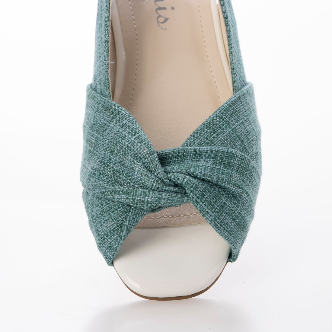 アルテミス バイ ダイアナ artemis by DIANA ウェッジソール バックストラップサンダル (ブルー生地) ブルー生地