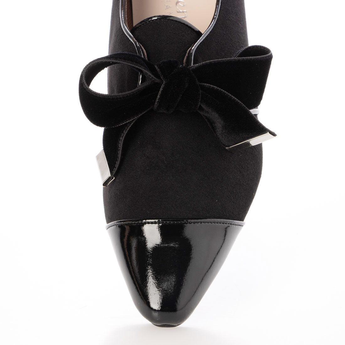 アルテミス バイ ダイアナ artemis by DIANA ベルベットリボン マニッシュシューズ (黒人工シルキー) 黒人工シルキー