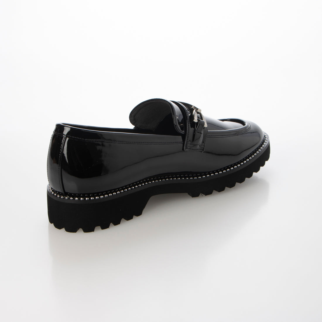 アルテミス バイ ダイアナ artemis by DIANA ボールチェーンデザイン厚底ビットローファー (黒合皮エナメル) 黒合皮エナメル