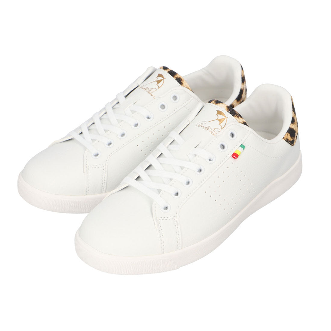 アーノルドパーマー Arnold Palmer アーノルドパーマー スニーカー ARNOLD PALMER AL0707 AL0708 レディース 運動靴 シューズ 靴 puレザー 合成皮革 婦人靴,ホワイトレオパード