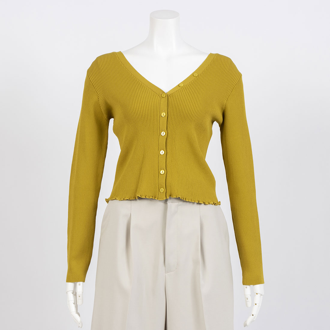 archives archives 2WAY rib long-sleeve cardigan
