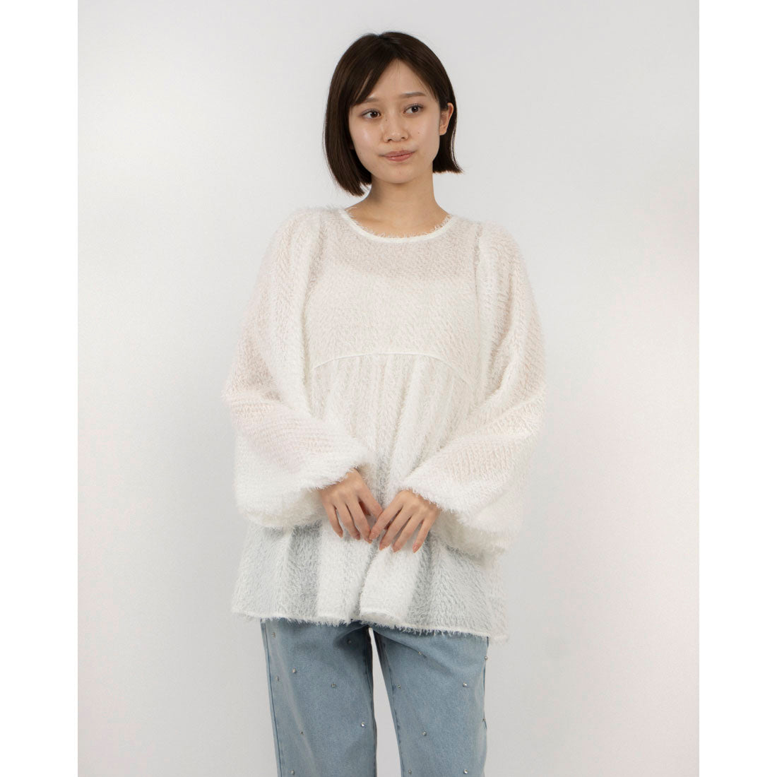 アルシーヴ archives フリンジバルーンスリーブチュニック (IVO) IVO