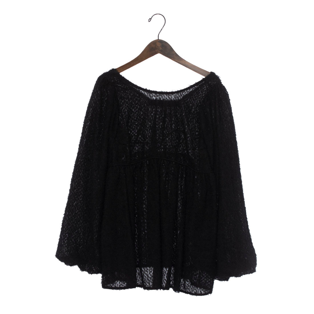 アルシーヴ archives フリンジバルーンスリーブチュニック (BLK) BLK