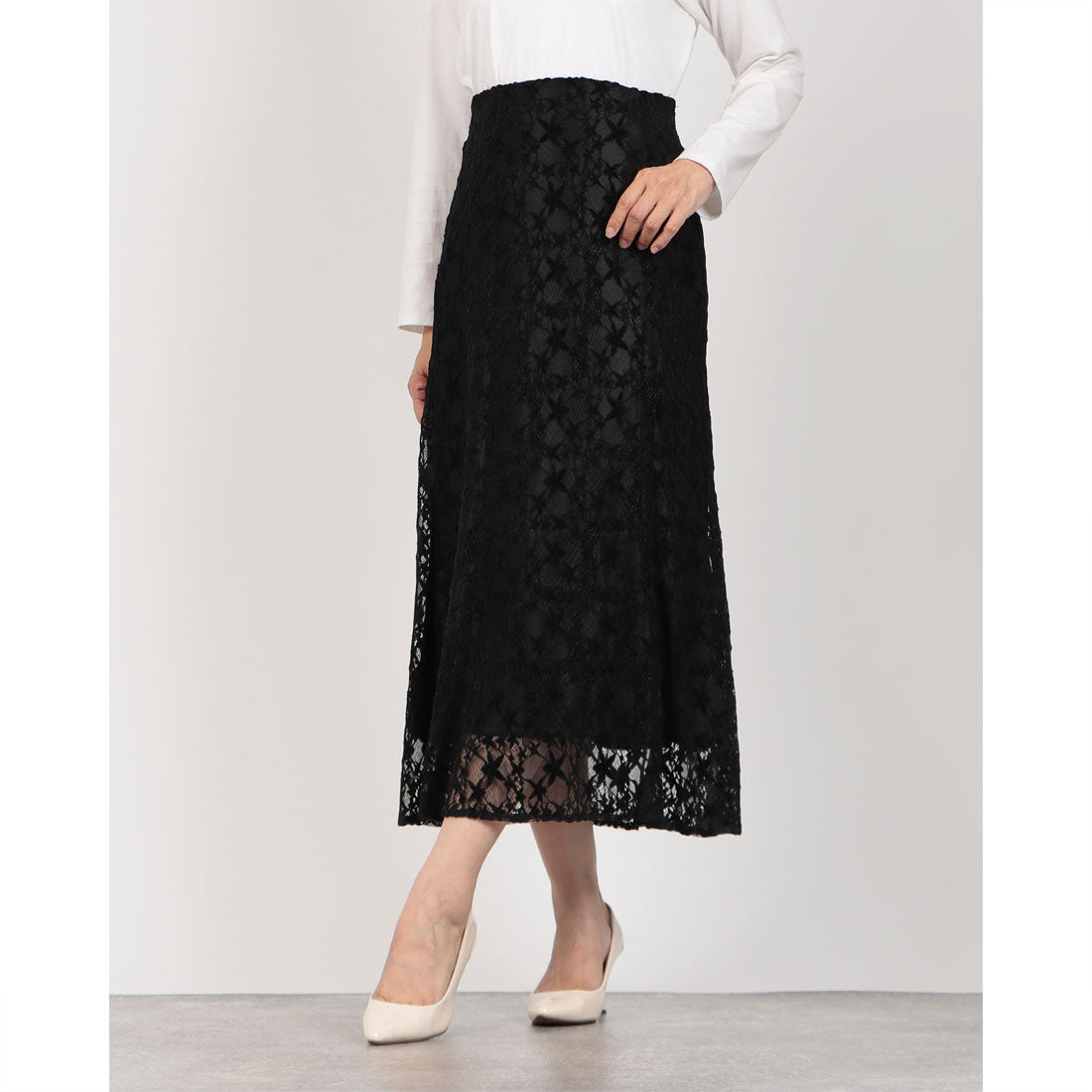 アルシーヴ archives モールレースマーメイドスカート (BRN) BRN