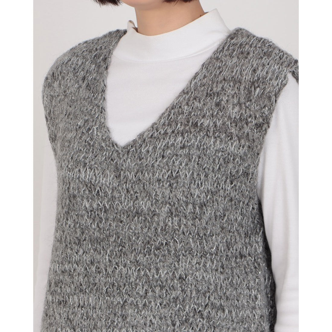 アルシーヴ archives ラメリリヤーンメランジニットベスト (IVO) IVO