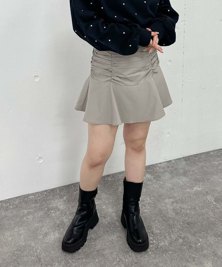 アルシーヴ archives ギャザーフレアミニスカート (GRY) GRY