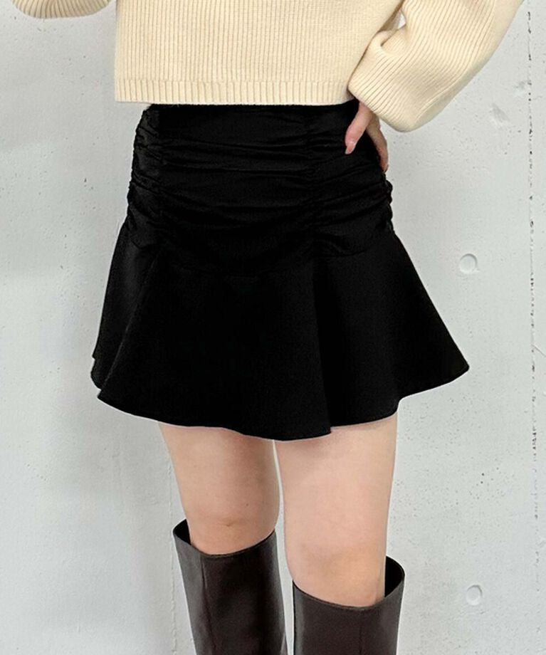 アルシーヴ archives ギャザーフレアミニスカート (BLK) BLK