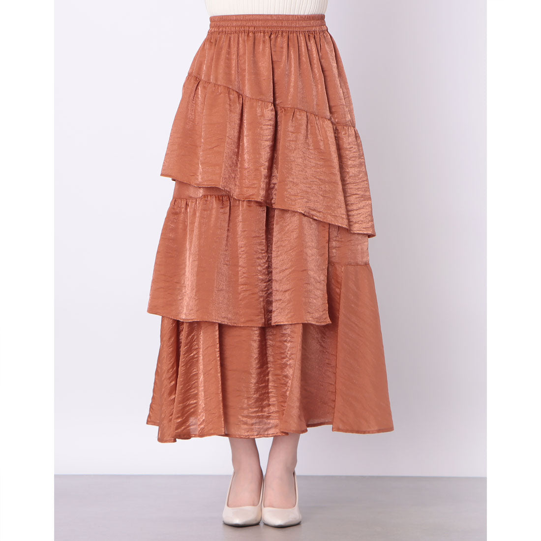 アルシーヴ archives グロッシーランダムティアードスカート (BLK) BLK