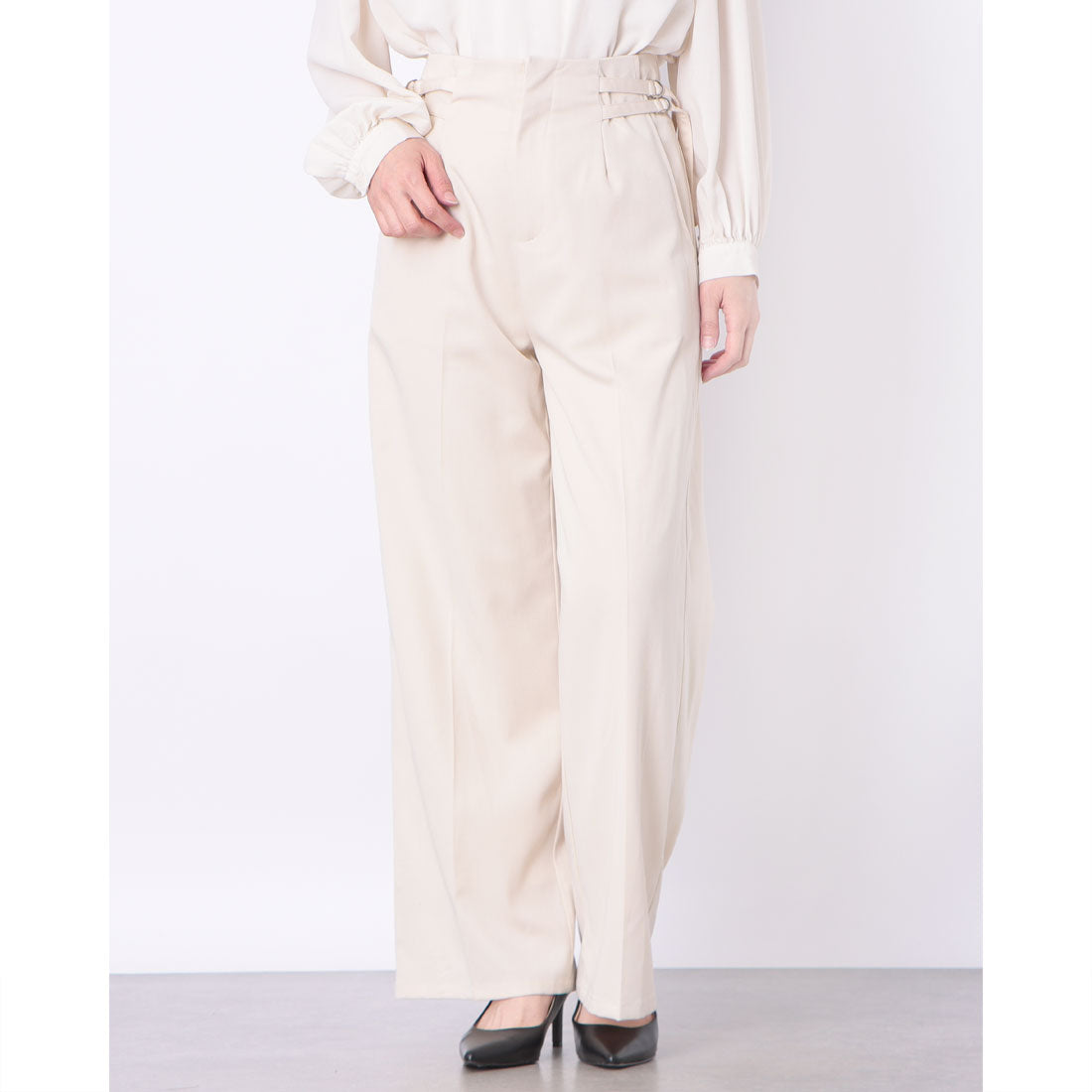 archives archives side double belt wide pants