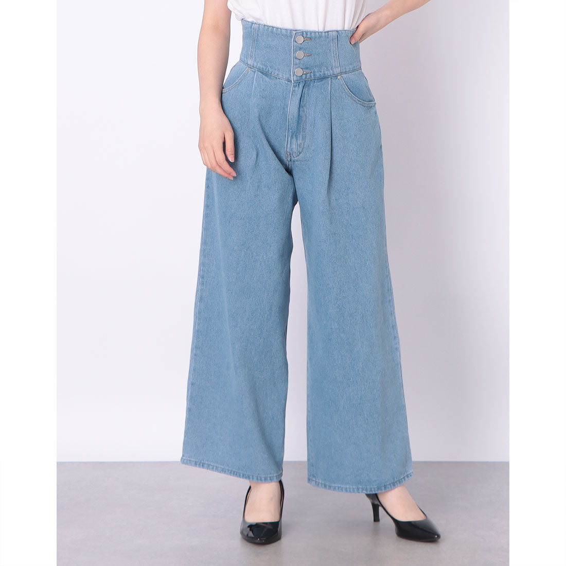 アルシーヴ archives 2wayベルトワイドデニム (BLU) BLU