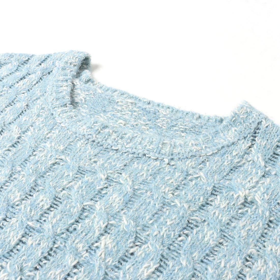 アルシーヴ archives ラメメランジケーブルドロストニット (BLU) BLU