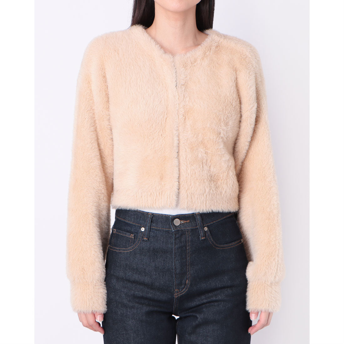 アルシーヴ archives ダブルフェイスフェザーニットカーディガン (IVO) IVO