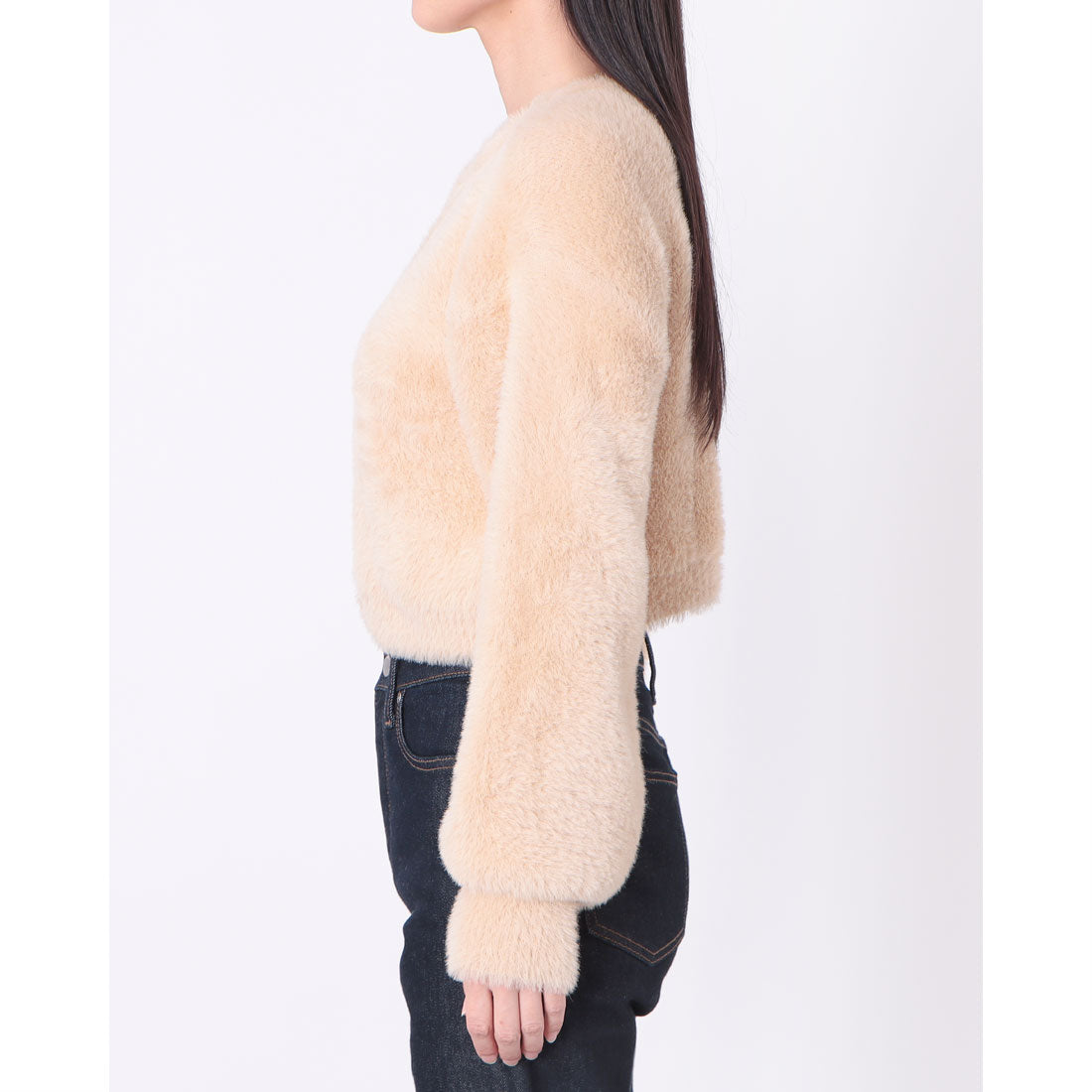 アルシーヴ archives ダブルフェイスフェザーニットカーディガン (IVO) IVO