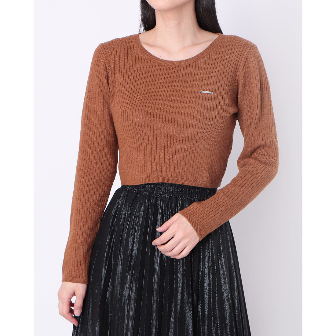 アルシーヴ archives ワンポイントワイドリブニット (GRY) GRY