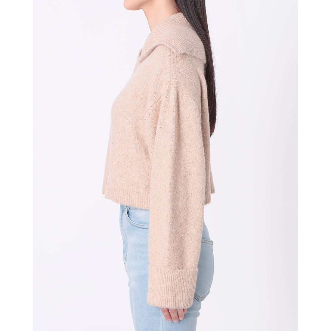 アルシーヴ archives スパンコールBIGカラーWzipニット (PIBE) PIBE