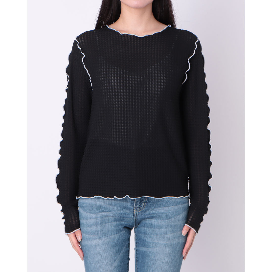 アルシーヴ archives 配色メローチェックJQTOPS (BLK) BLK