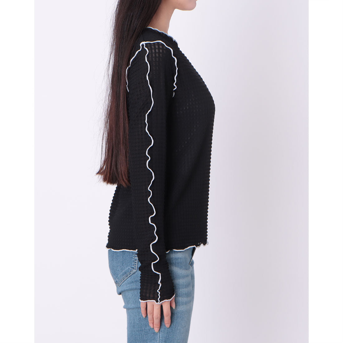 アルシーヴ archives 配色メローチェックJQTOPS (BLK) BLK