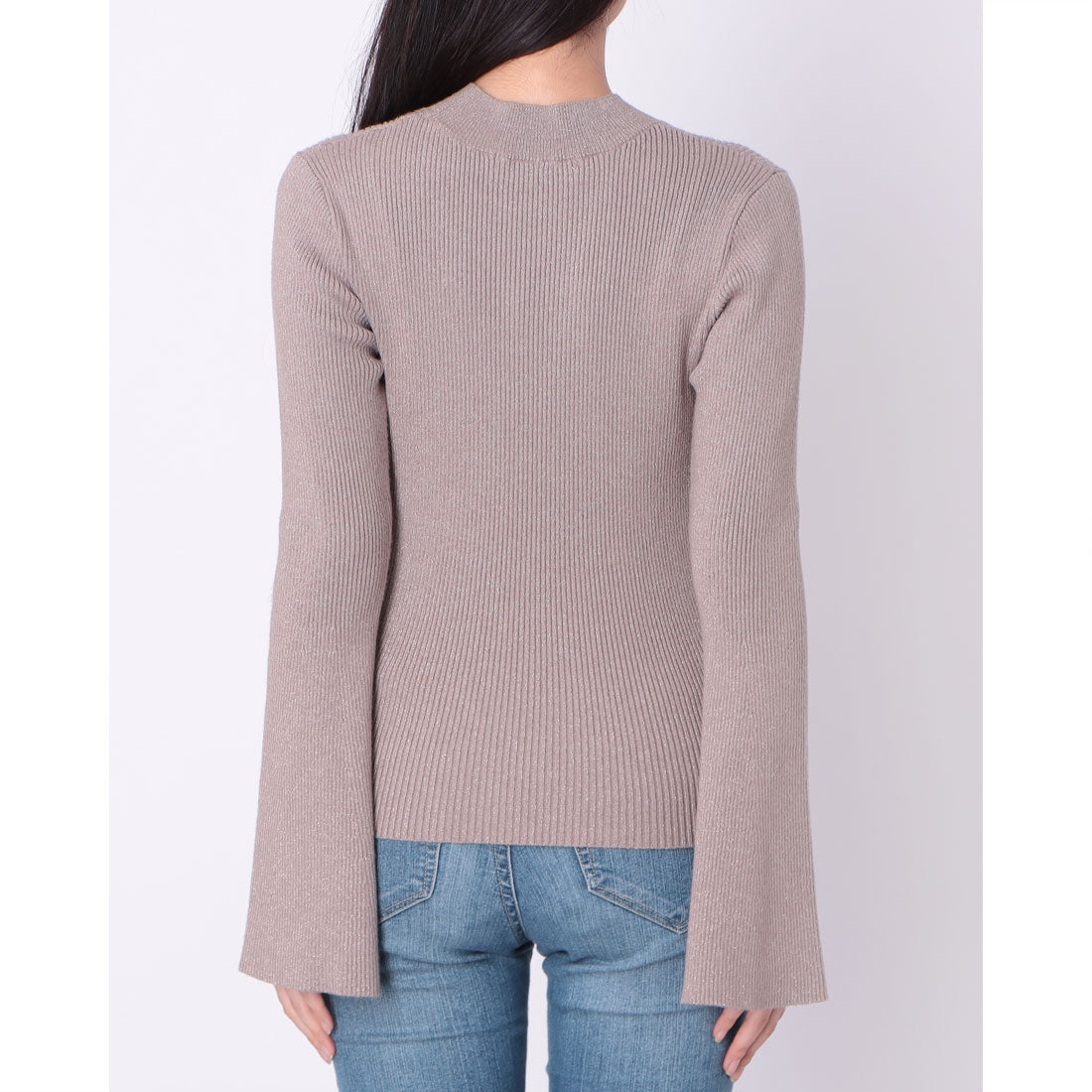 アルシーヴ archives ラメリブフレアスリーブニット (GRY) GRY