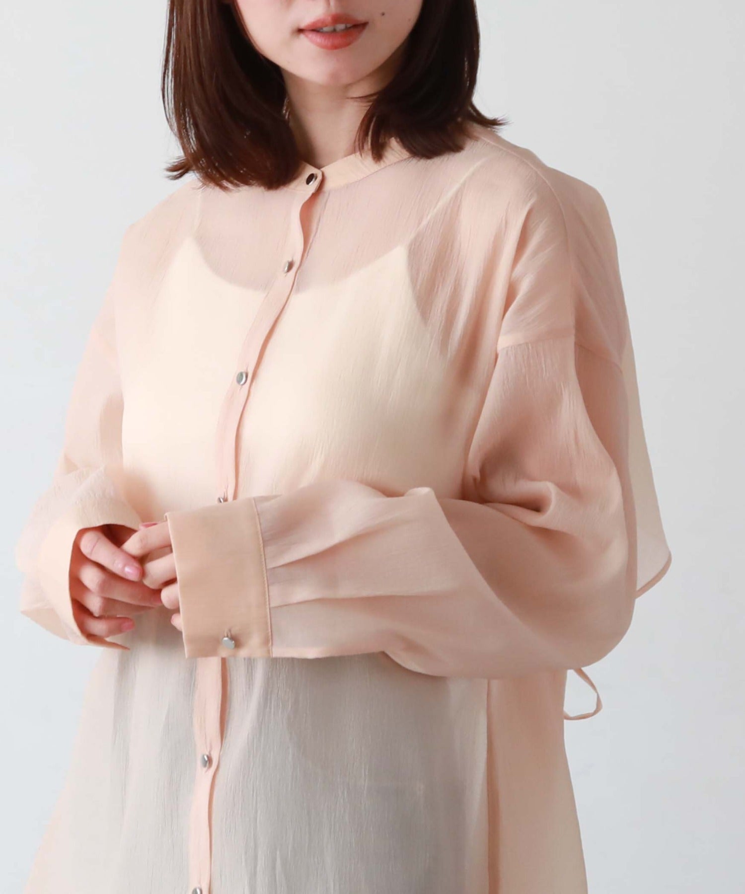 effelfelf archivesトップス Alchive archives back tuck sheer shirt