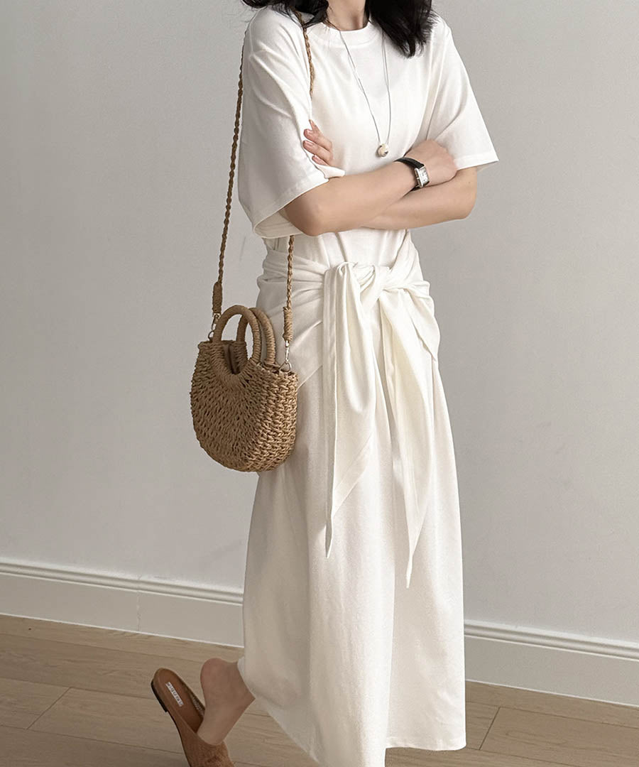 アルゴトウキョウ ARGO TOKYO 2WAY Crew-neck CutSew Onepiece 29102 2ウエイクルーネックカットソーワンピース カットワンピース カットソーワンピ マキシワンピース (ホワイト) ホワイト