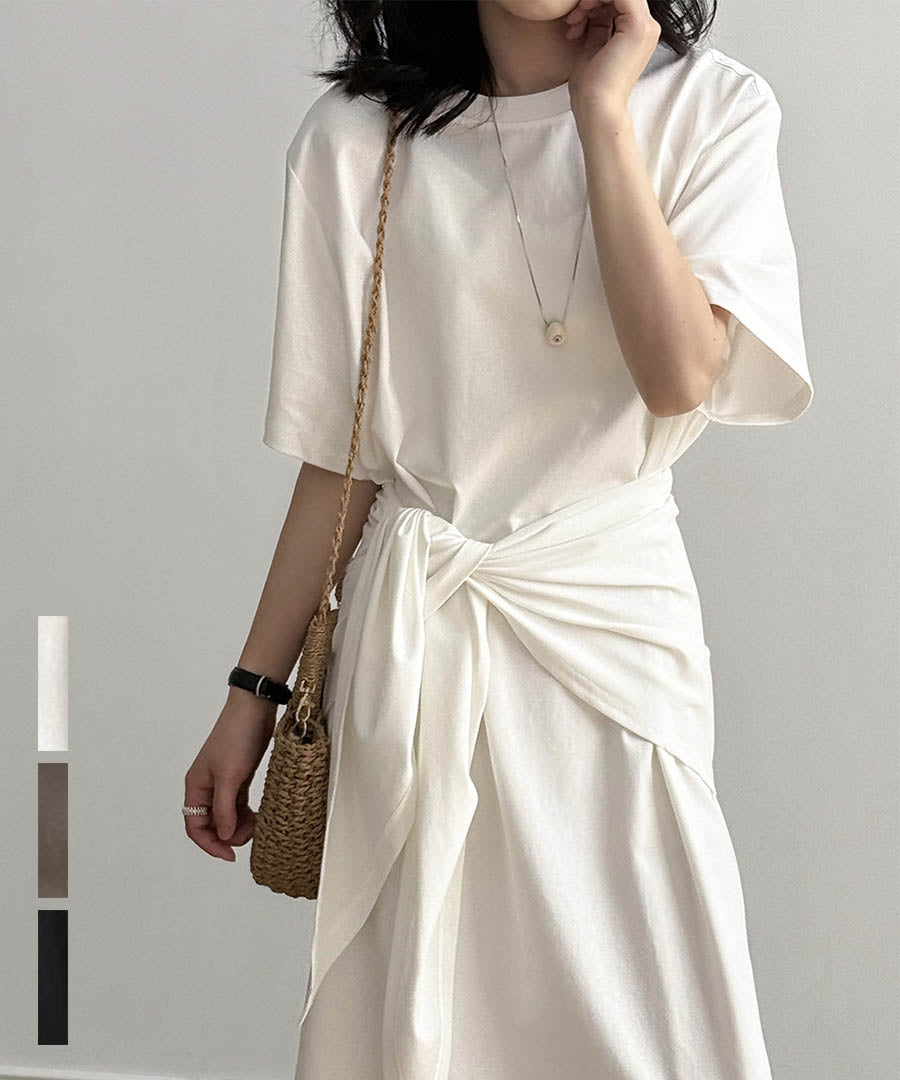 アルゴトウキョウ ARGO TOKYO 2WAY Crew-neck CutSew Onepiece 29102 2ウエイクルーネックカットソーワンピース カットワンピース カットソーワンピ マキシワンピース (ホワイト) ホワイト