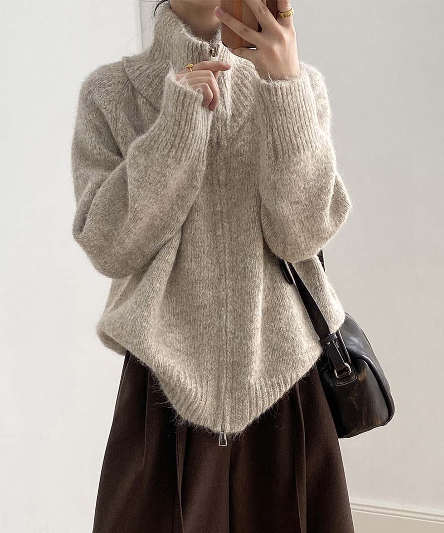 アルゴトウキョウ ARGO TOKYO Soft touch Zip-up High-Neck Knit 25075 ソフトタッチジップアップハイネックニット (アイボリー) アイボリー