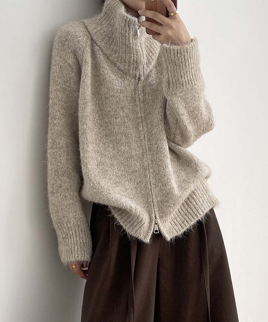 アルゴトウキョウ ARGO TOKYO Soft touch Zip-up High-Neck Knit 25075 ソフトタッチジップアップハイネックニット (アイボリー) アイボリー