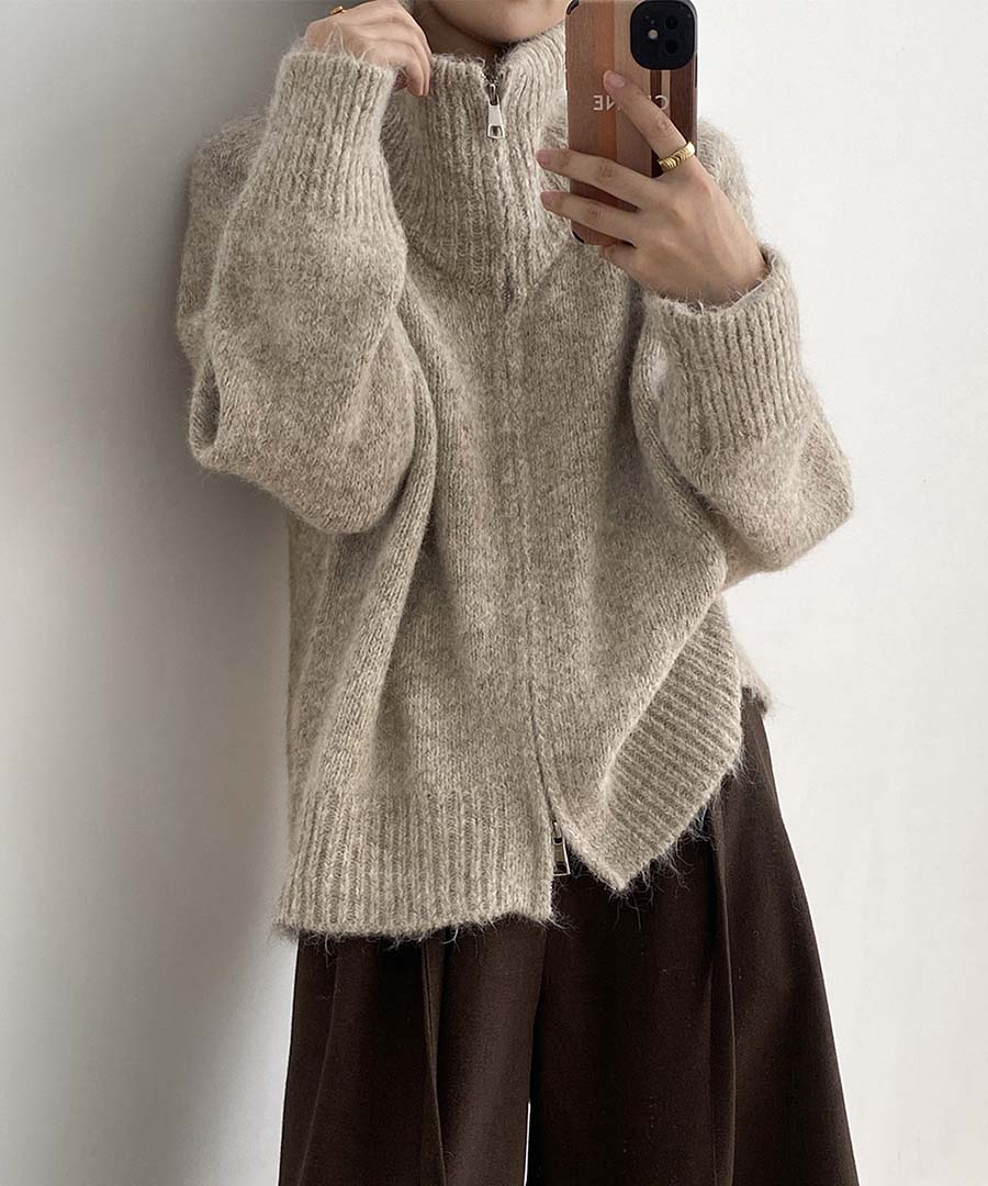 アルゴトウキョウ ARGO TOKYO Soft touch Zip-up High-Neck Knit 25075 ソフトタッチジップアップハイネックニット (アイボリー) アイボリー