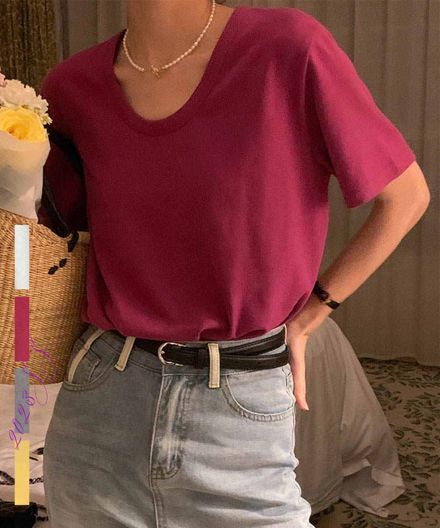 Algoto Kyou Argo Tokyo拉伸彩色T卹24064棉彈力T卹