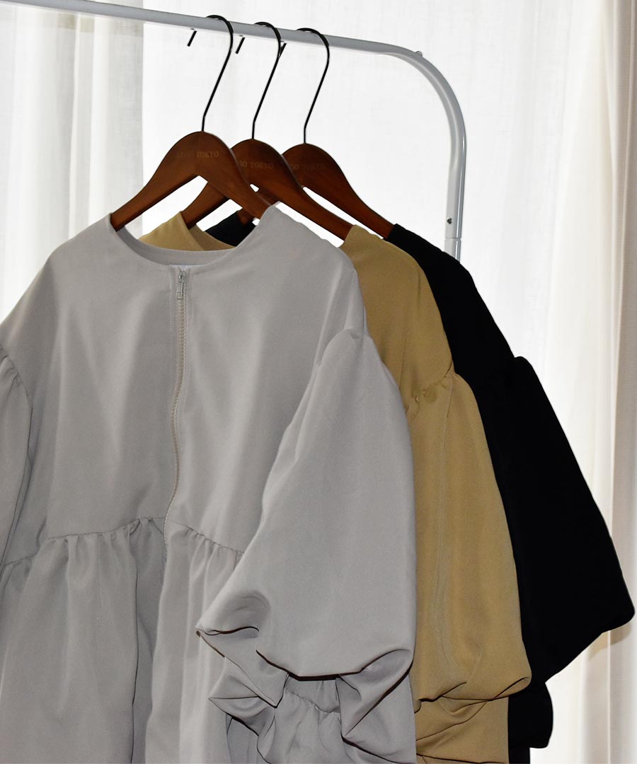 ARGO TOKYO Puff Sleeve Flear Blouse 23063 Puff Sleeve Flared Gathered Top Gathered Blouse Puff Sleeve Flared Blouse Flared Top Tops
