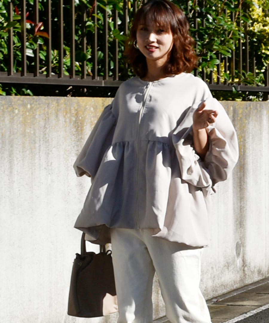 ARGO TOKYO Puff Sleeve Flear Blouse 23063 Puff Sleeve Flared Gathered Top Gathered Blouse Puff Sleeve Flared Blouse Flared Top Tops