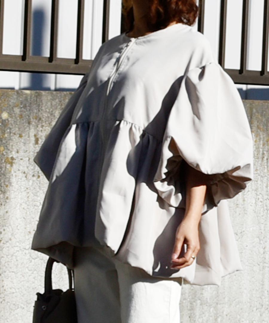 ARGO TOKYO Puff Sleeve Flear Blouse 23063 Puff Sleeve Flared Gathered Top Gathered Blouse Puff Sleeve Flared Blouse Flared Top Tops