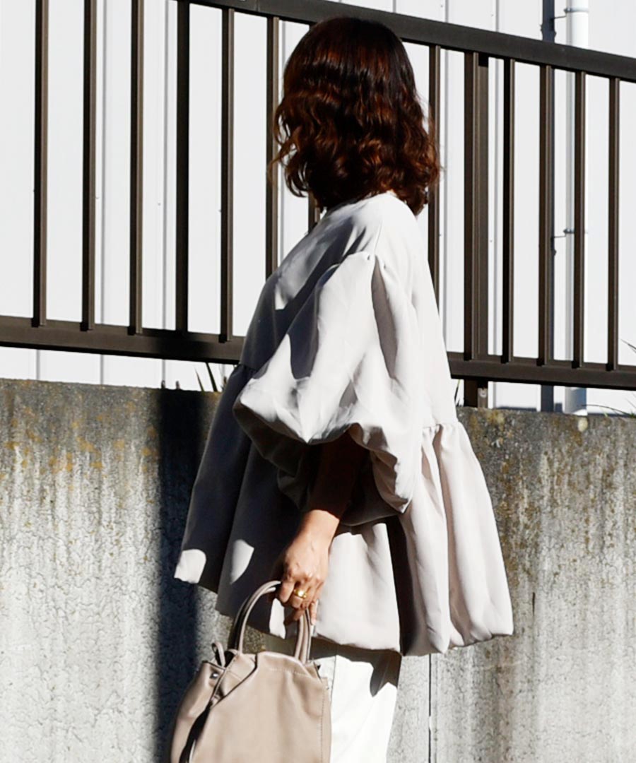 ARGO TOKYO Puff Sleeve Flear Blouse 23063 Puff Sleeve Flared Gathered Top Gathered Blouse Puff Sleeve Flared Blouse Flared Top Tops