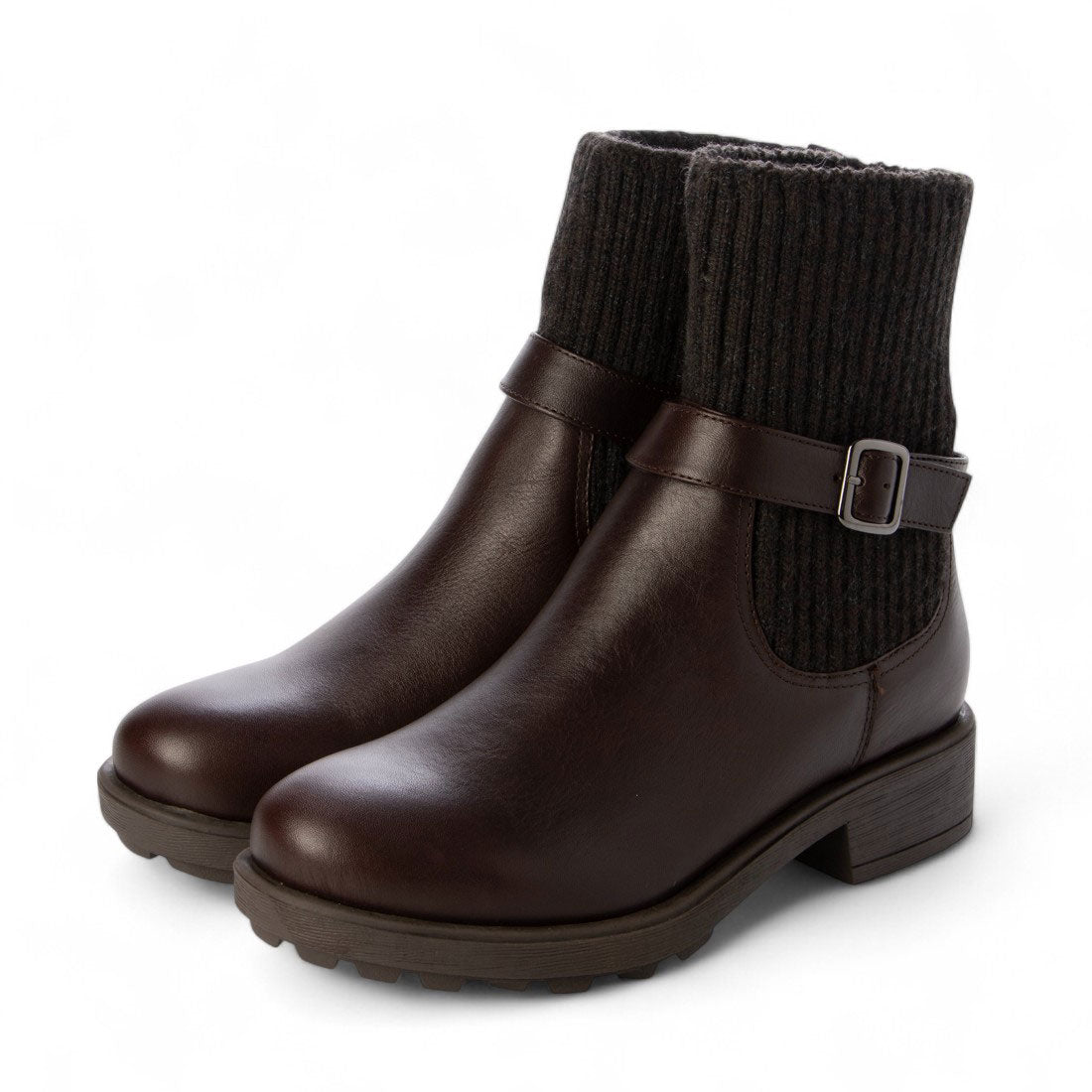 アシナガオジサン あしながおじさん カジュアルニットブーツ (ダークブラウン) ダークブラウン